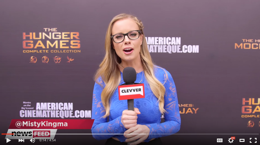 Asking fans trivia at Hunger Games Movie Marathon event (Clevver) 17 misty kingma fan trivia hunger games