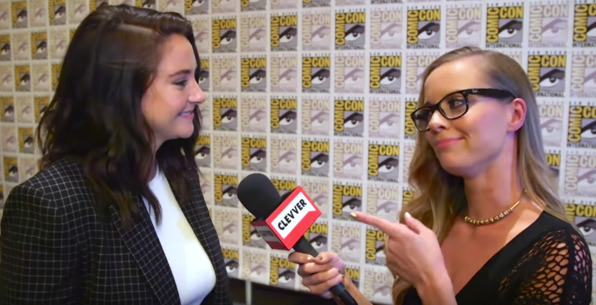 Shailene Woodley reveals to ME Divergent rumors are FALSE (Clevver- Comic Con) 3 Shailene Woodley Divergent interview Comic Con 2016 Clevver Misty Kingma