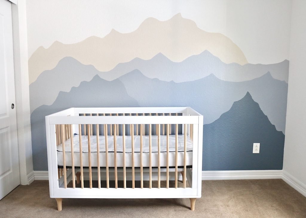 Mountain wall mural for nursery