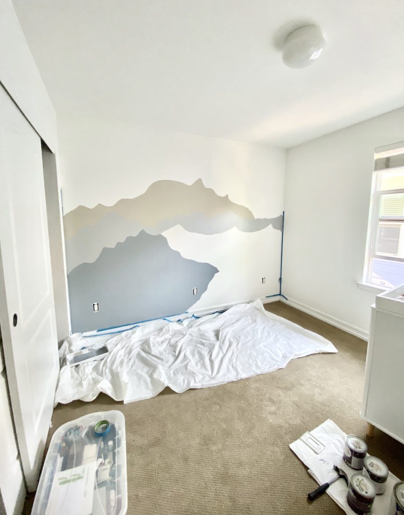 We Painted a Nursery Mountain Wall Mural 5 IMG 1367